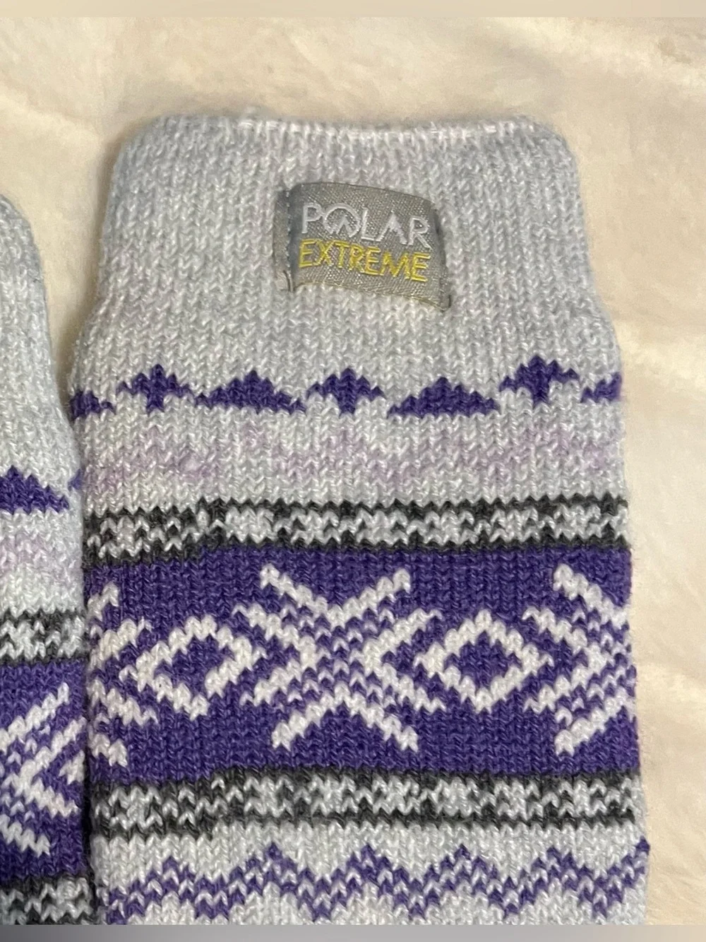 Polar Extreme Insulated Thermal Socks Women’s Size 5-9 1 Pair Purple Gray Warm